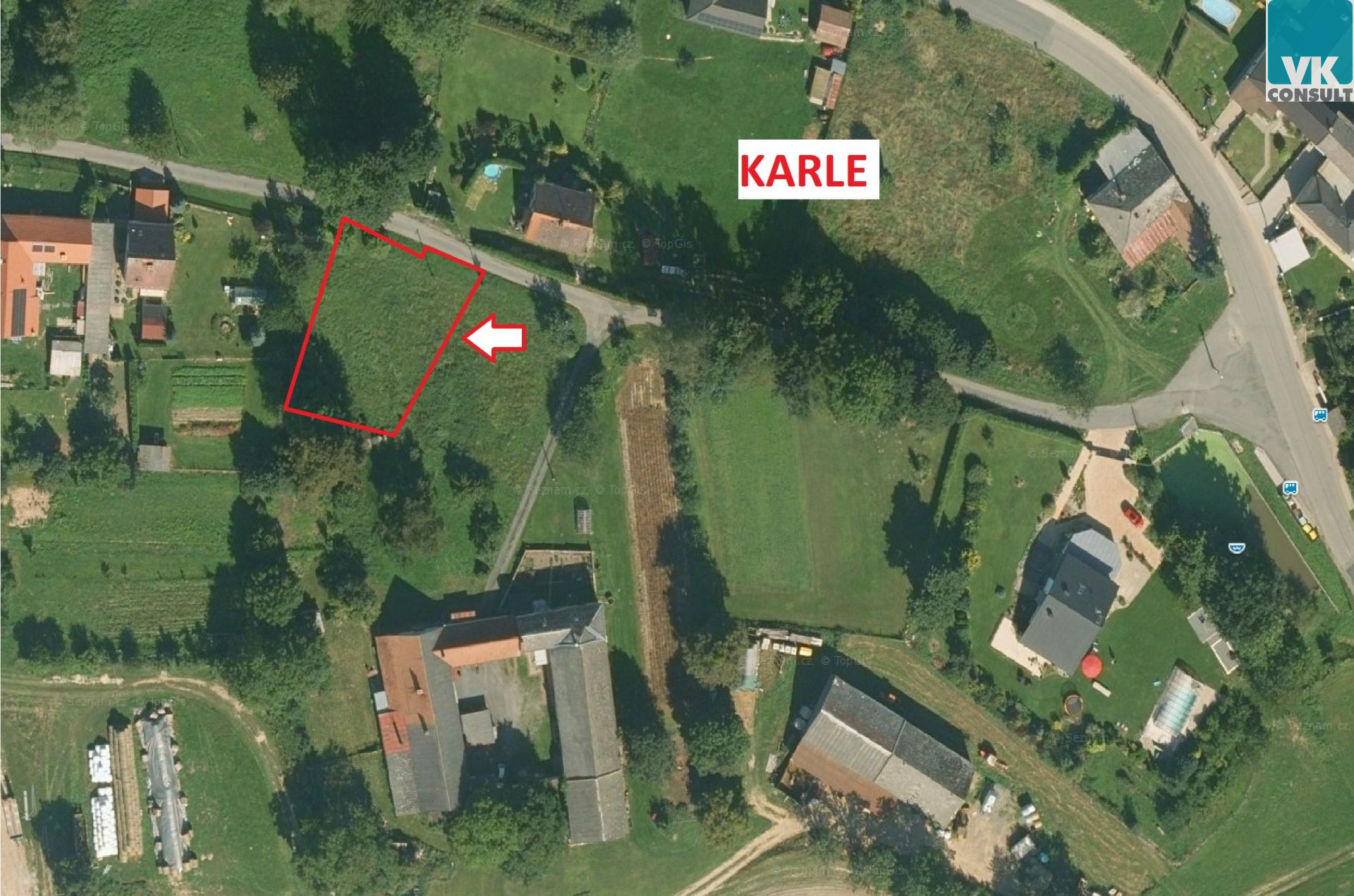 Karle - prodej pozemku 755 m2 k bydlení nedaleko Svitav  - titulní obrázek--