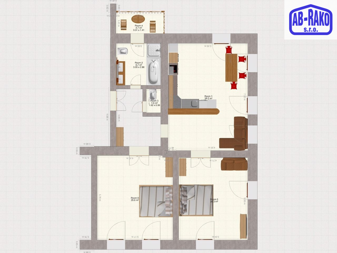 PRONÁJEM REPRE bytu 3+1 náročnému zájemci - Nová Bystřice - obrázek č.25