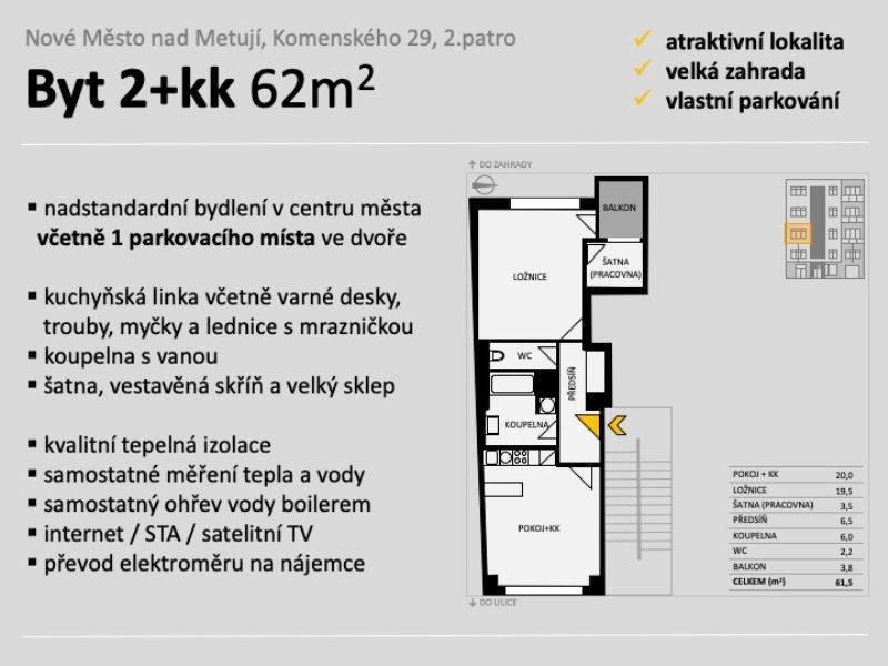 Pronájem bytu 2+kk, 62 m2 v centru Nového Města n/Met. - obrázek č.15