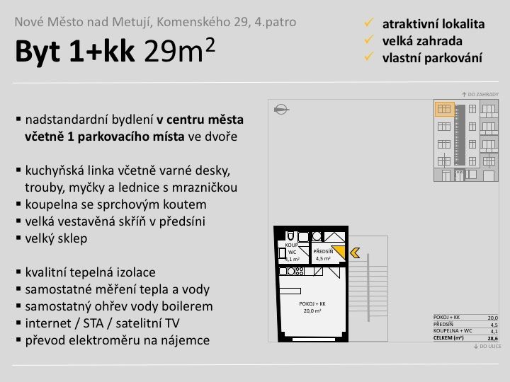 Pronájem bytu 1+kk, 29 m2 v centru Nového Města n/Met. - obrázek č.22