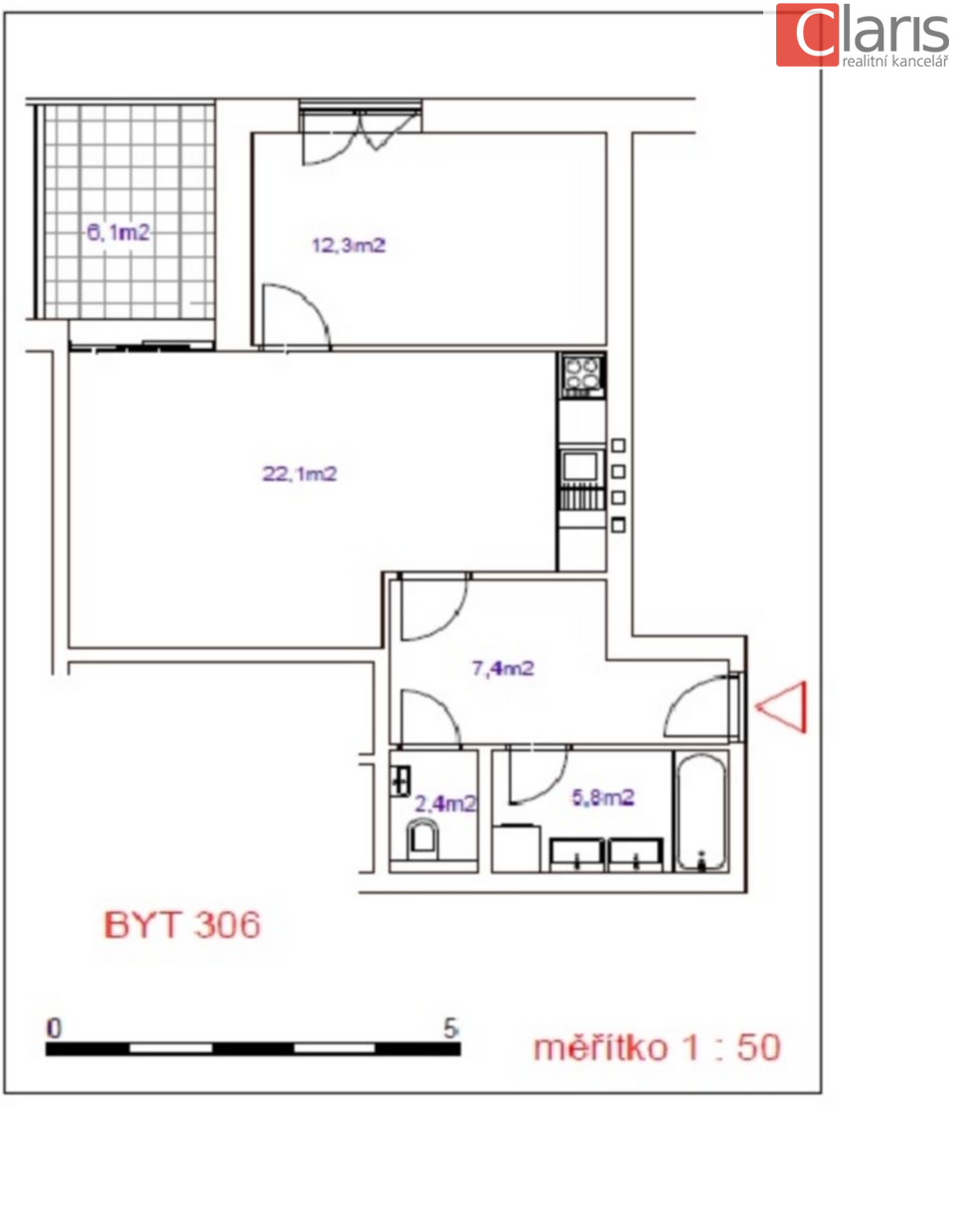 Pronájem bytu 2+kk, Nový Jičín, ul. Hoblíkova - obrázek č.7