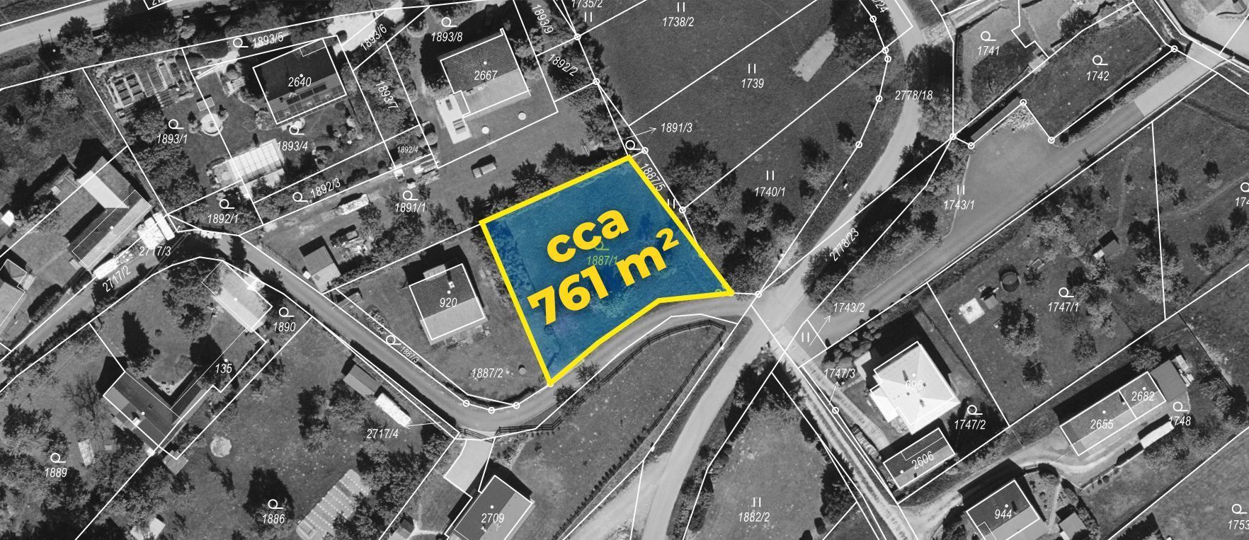 Prodej, Stavební pozemek, 761m2, Rusava - titulní obrázek--