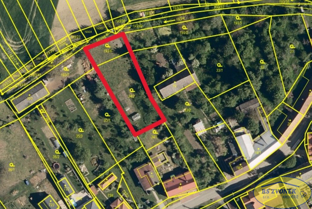 Prodej zahrady 1.018 m2, Divoky, okr. Kroměříž - titulní obrázek--